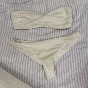 Frankie's Bikinis Cream Swim Set